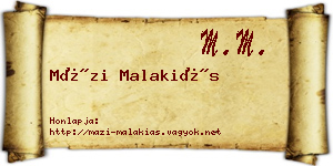 Mázi Malakiás névjegykártya